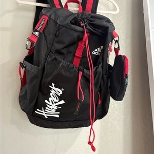 Adidas Black and Red Husker Backpack